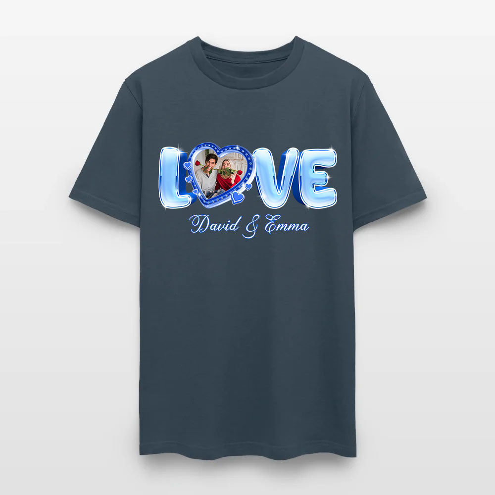 Personalized Couple Photo Valentine’s Day Love T-Shirt