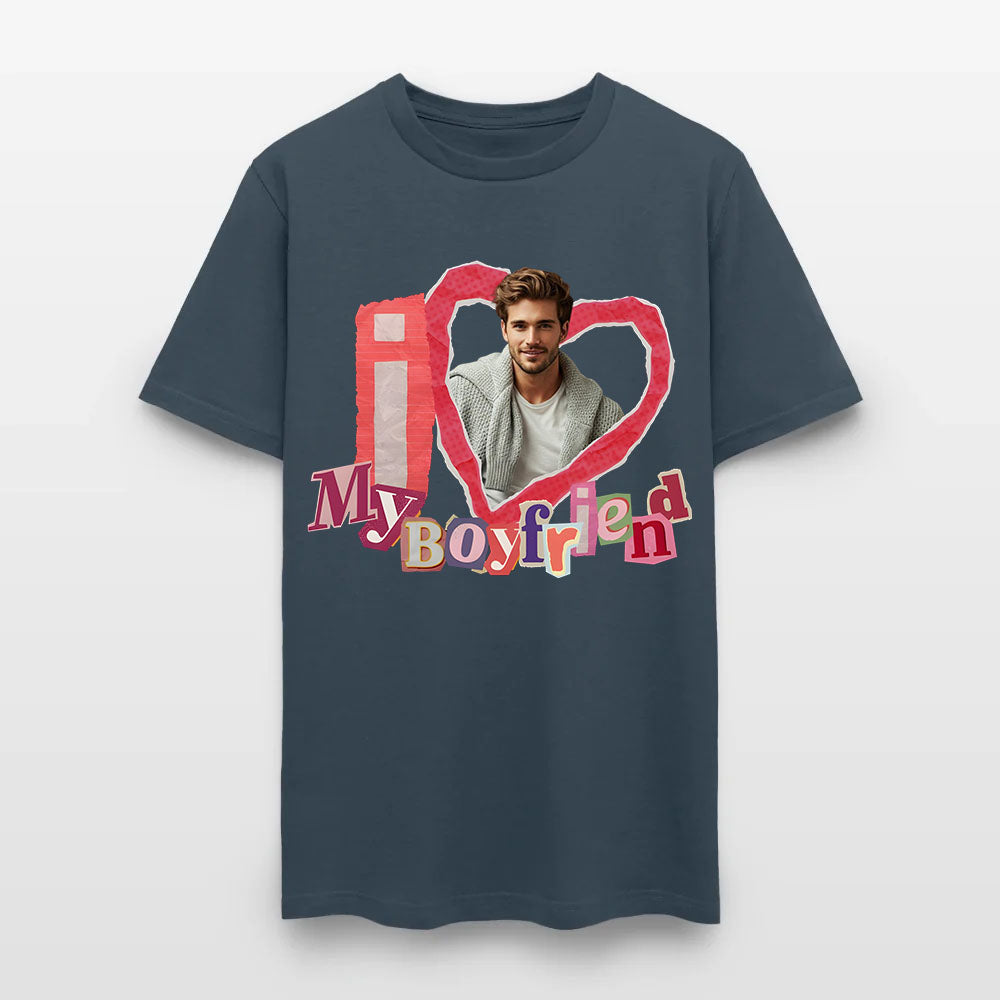 Personalized Photo I Love My Boyfriend T-Shirt