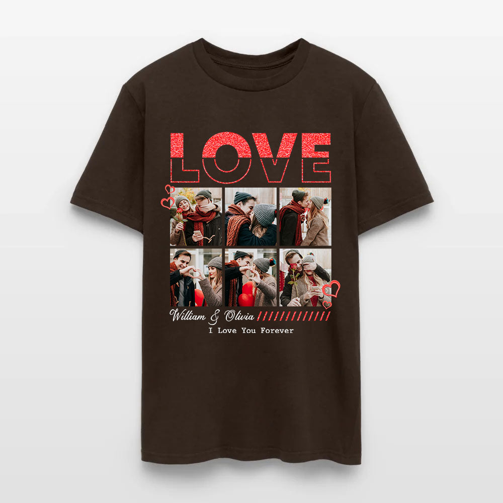 Personalized Couple Photo Love Be My Valentine T-Shirt