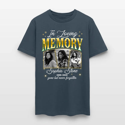 Personalized Memorial Photo In Loving Memory Gone but Never Forgotten T-Shirt