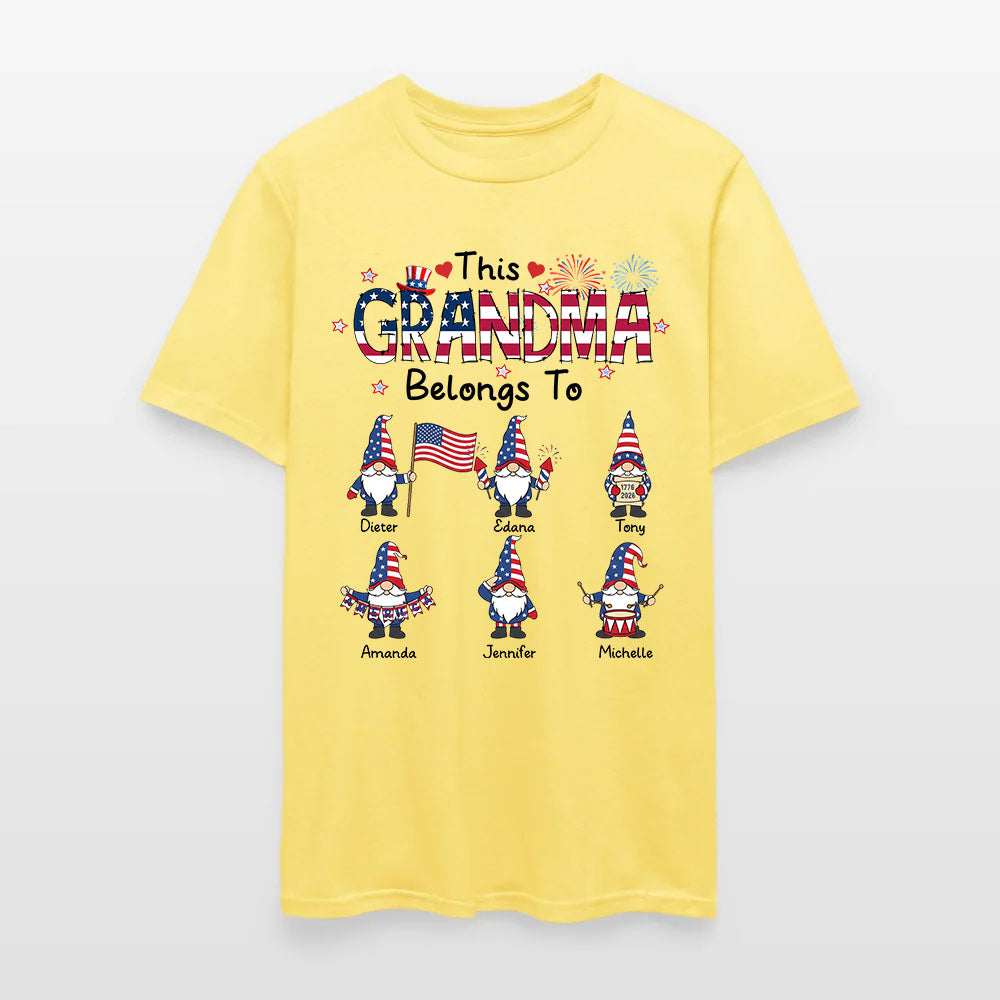 Personalized This Grandma Belongs To Patriotic Gnome America 250th Anniversary T-Shirt