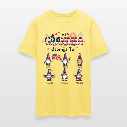 Personalized This Grandma Belongs To Patriotic Gnome America 250th Anniversary T-Shirt
