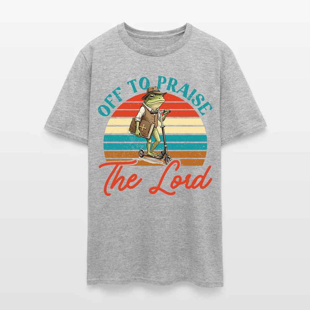 Funny Frog Off To Praise The Lord Bible Study Christian T-Shirt