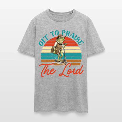 Funny Frog Off To Praise The Lord Bible Study Christian T-Shirt
