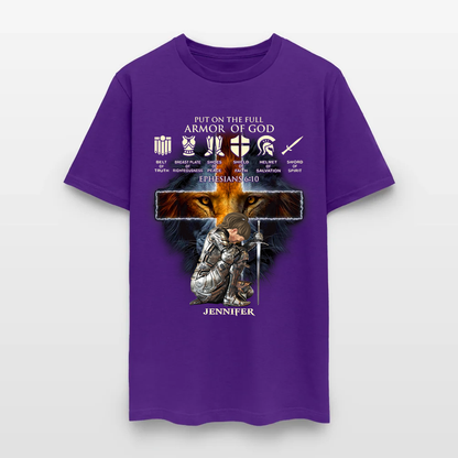 Personalized Woman Warrior of God Put On The Full Armor of God Ephesians 6:10 Christian T-Shirt