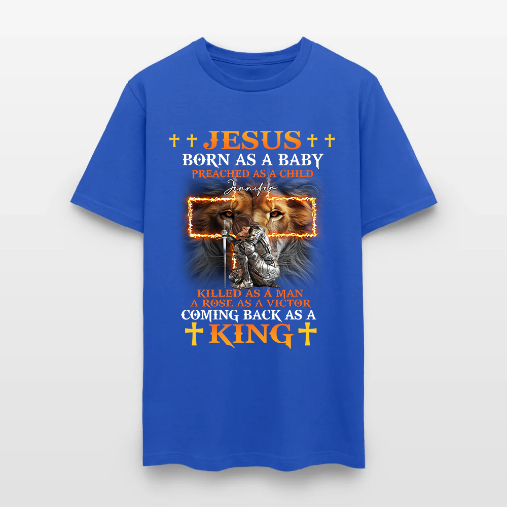 Personalized Warrior of God Jesus Born as a Baby Preached as a Child T-Shirt