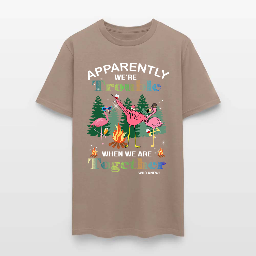 Funny Flamingo Camping Apparently We're Trouble When We Are Together T-Shirt