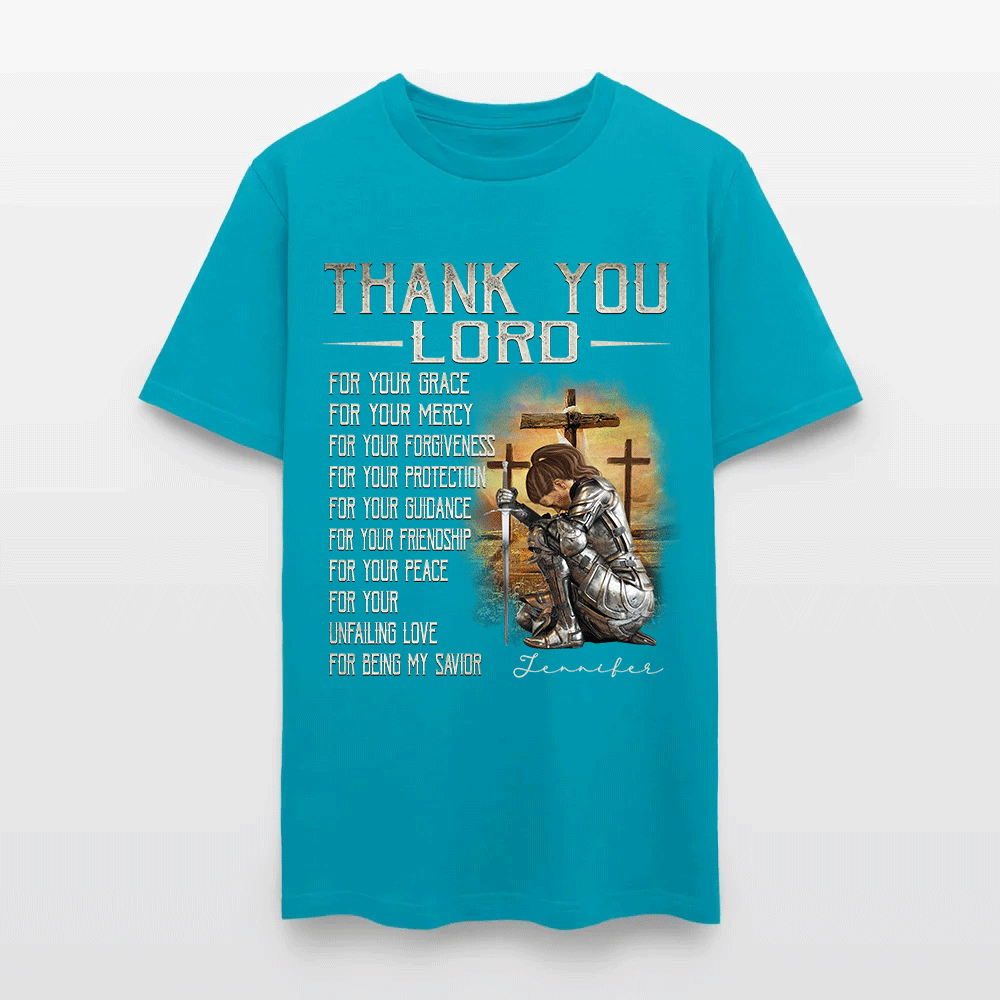 Personalized Warrior of God Thank You Lord For Your Grace T-Shirt