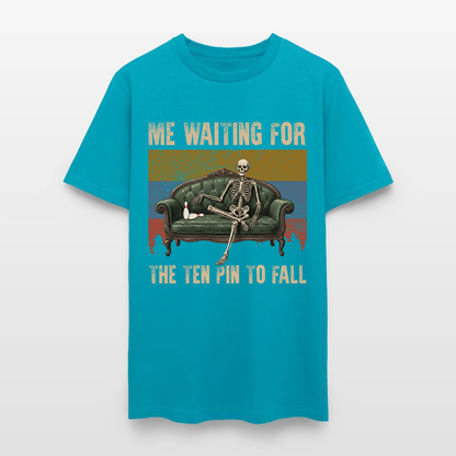 Skeleton Bowling Me Waiting for the Ten Pin to Fall T-Shirt