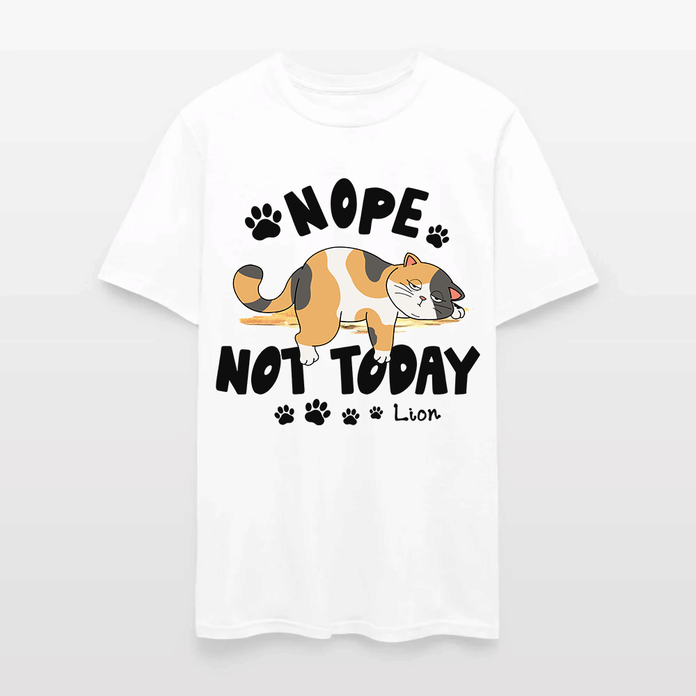Personalized Funny Lazy Cat Nope Not Today T-Shirt
