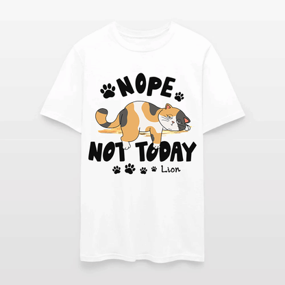 Personalized Funny Lazy Cat Nope Not Today T-Shirt