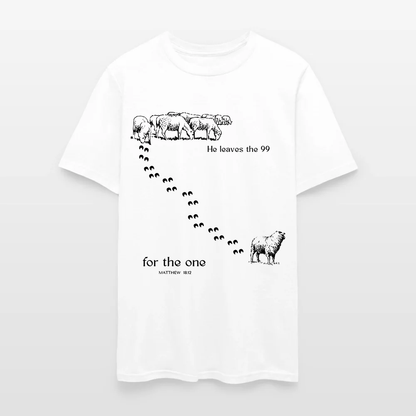 He Leaves The 99 For The One Matthew 18:12 - Inspirational Lost Sheep Christian T-Shirt