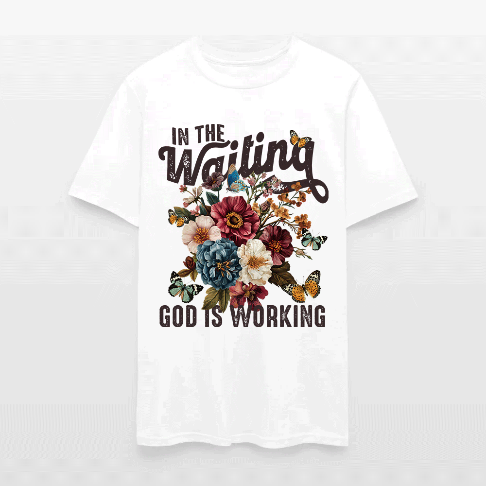 In The Waiting God Is Working Floral Faith Christian T-Shirt