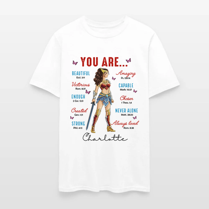 Personalized Wonder Woman Warrior You Are Beautiful Amazing Victorious Capable T-Shirt