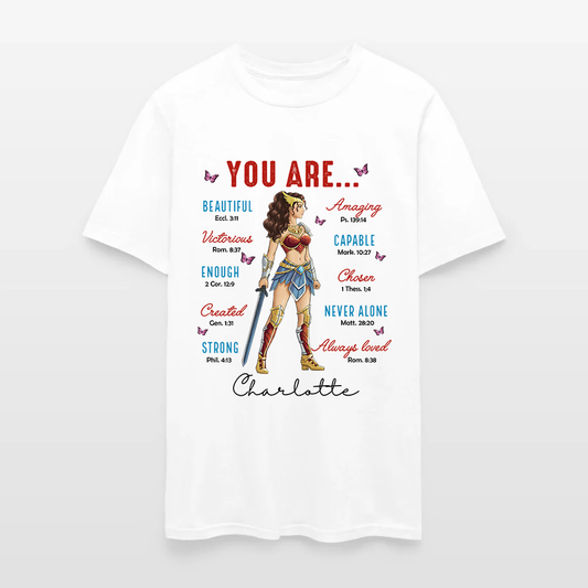 Personalized Wonder Woman Warrior You Are Beautiful Amazing Victorious Capable T-Shirt