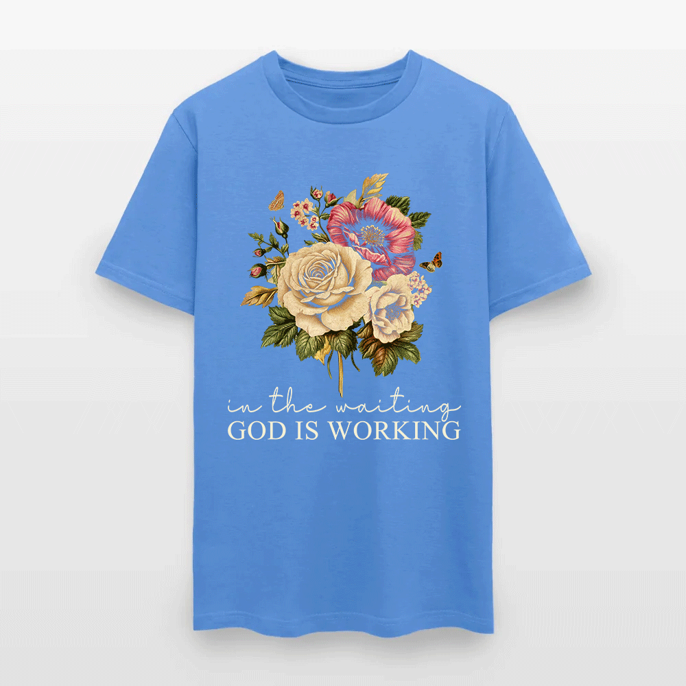In The Waiting God Is Working Christian Floral Faith T-Shirt