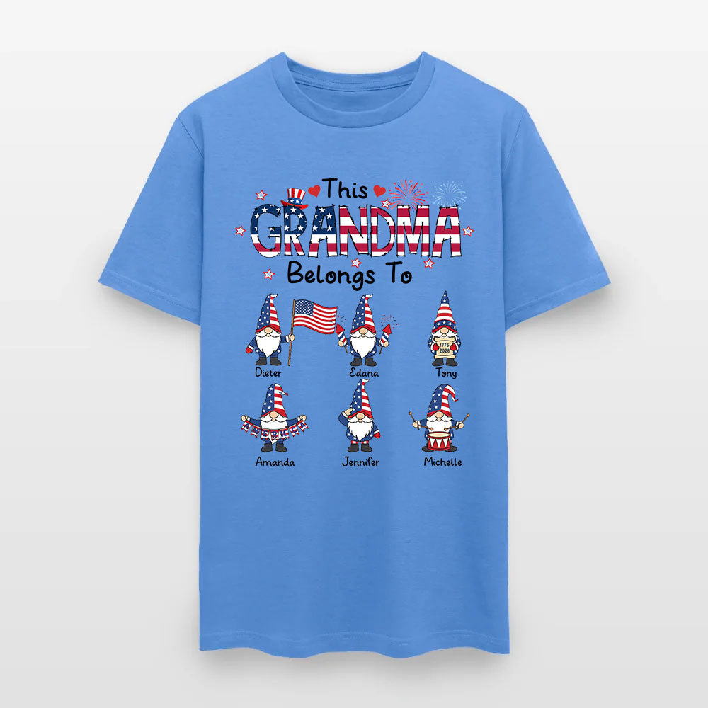 Personalized This Grandma Belongs To Patriotic Gnome America 250th Anniversary T-Shirt