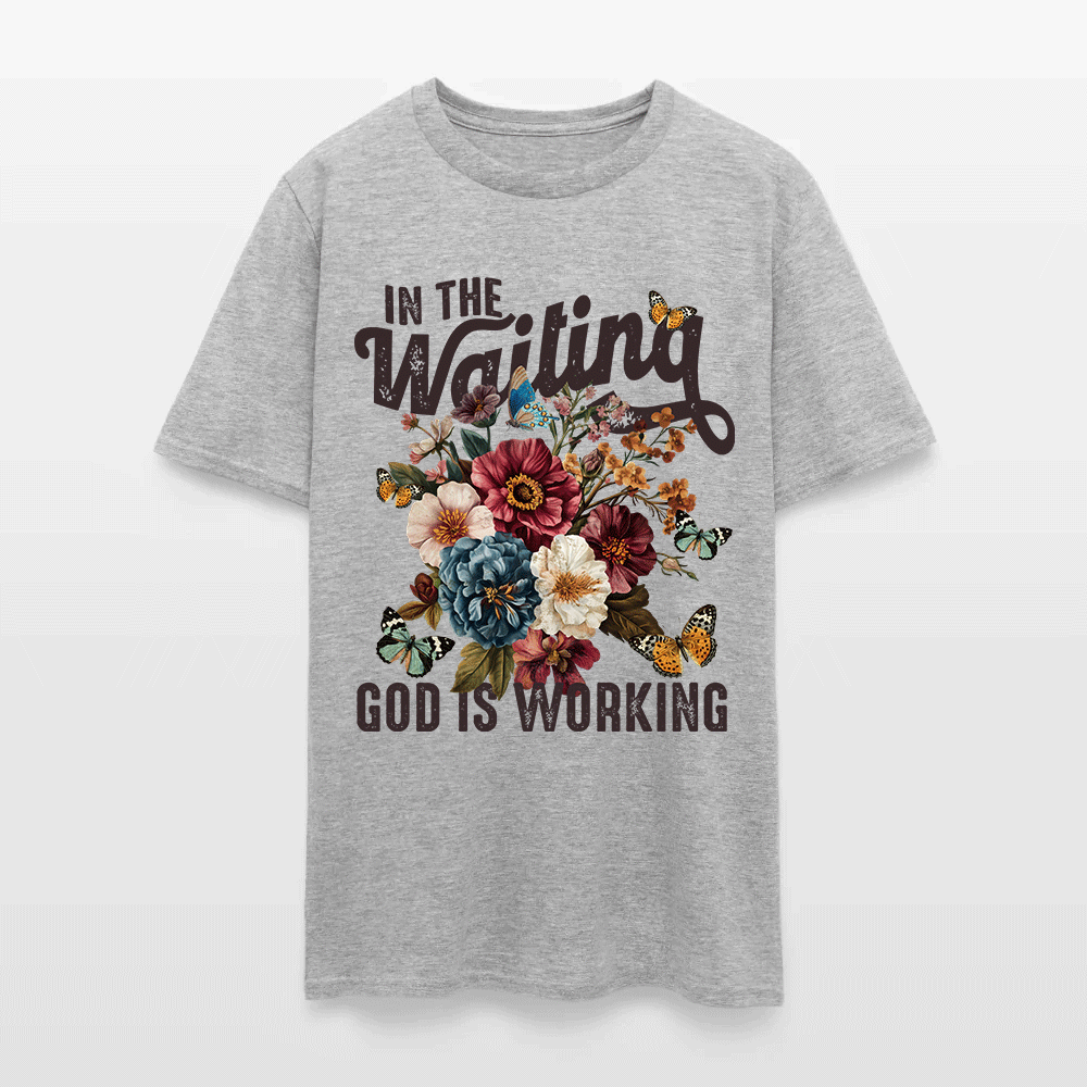 In The Waiting God Is Working Floral Faith Christian T-Shirt
