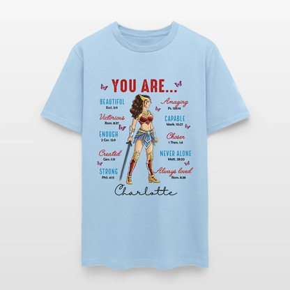 Personalized Wonder Woman Warrior You Are Beautiful Amazing Victorious Capable T-Shirt