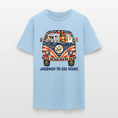 Personalized Hippie Girl Dog America 250th Anniversary Patriotic T-Shirt