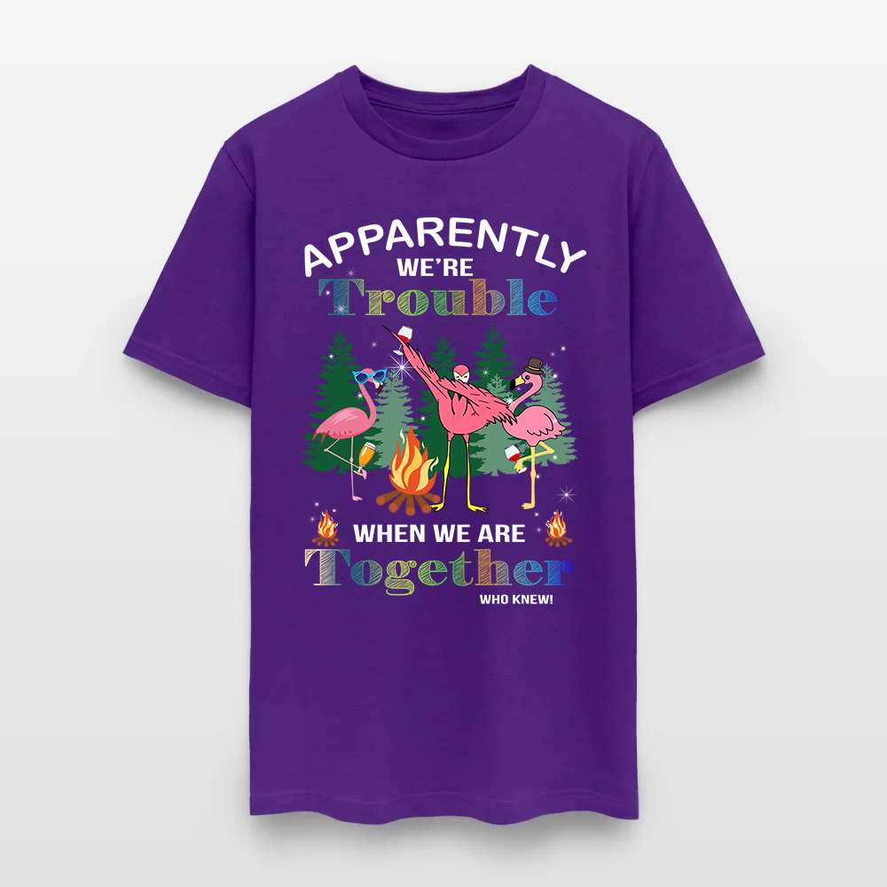 Funny Flamingo Camping Apparently We're Trouble When We Are Together T-Shirt