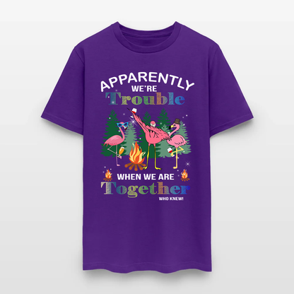 Funny Flamingo Camping Apparently We're Trouble When We Are Together T-Shirt
