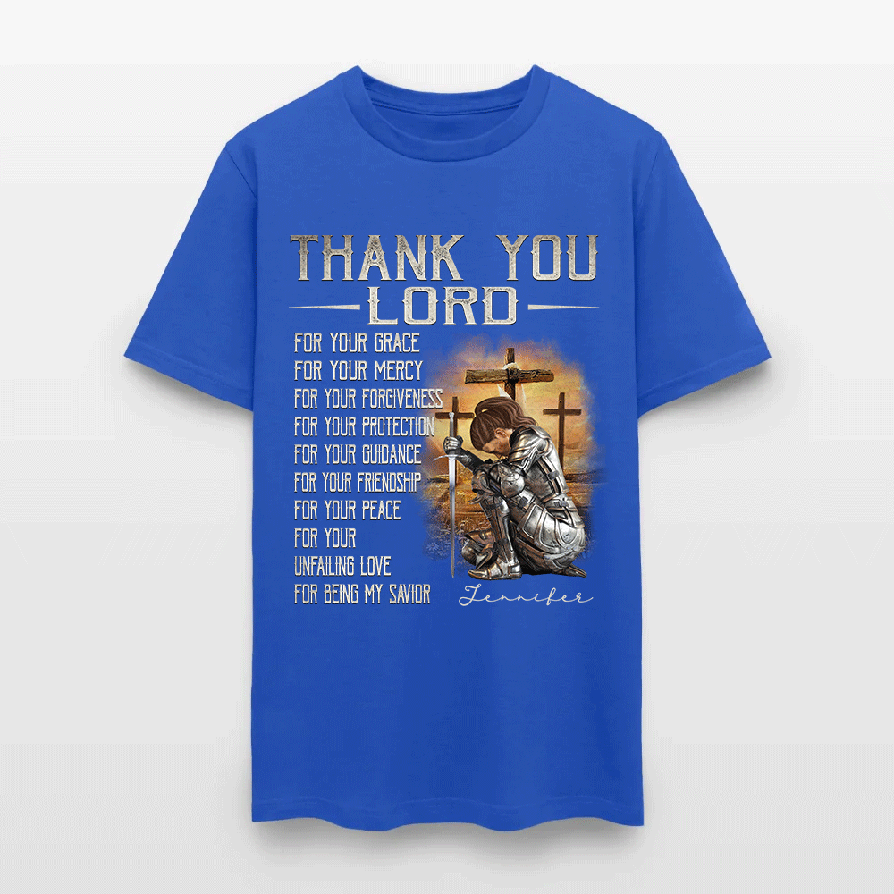 Personalized Warrior of God Thank You Lord For Your Grace T-Shirt