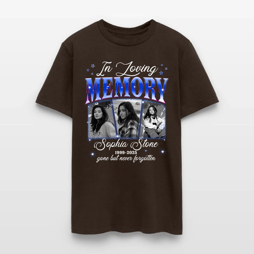 Personalized Memorial Photo In Loving Memory Gone but Never Forgotten T-Shirt