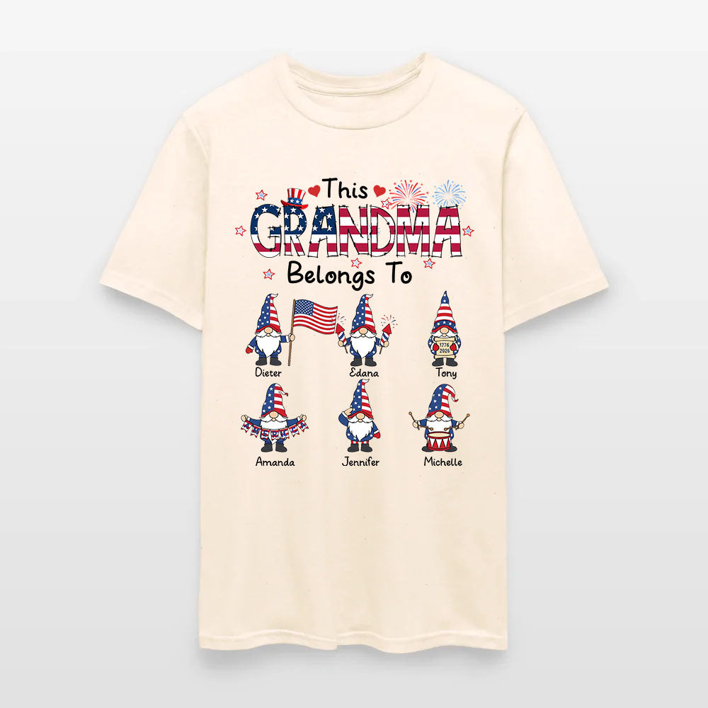 Personalized This Grandma Belongs To Patriotic Gnome America 250th Anniversary T-Shirt