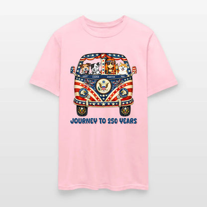 Personalized Hippie Girl Dog America 250th Anniversary Patriotic T-Shirt