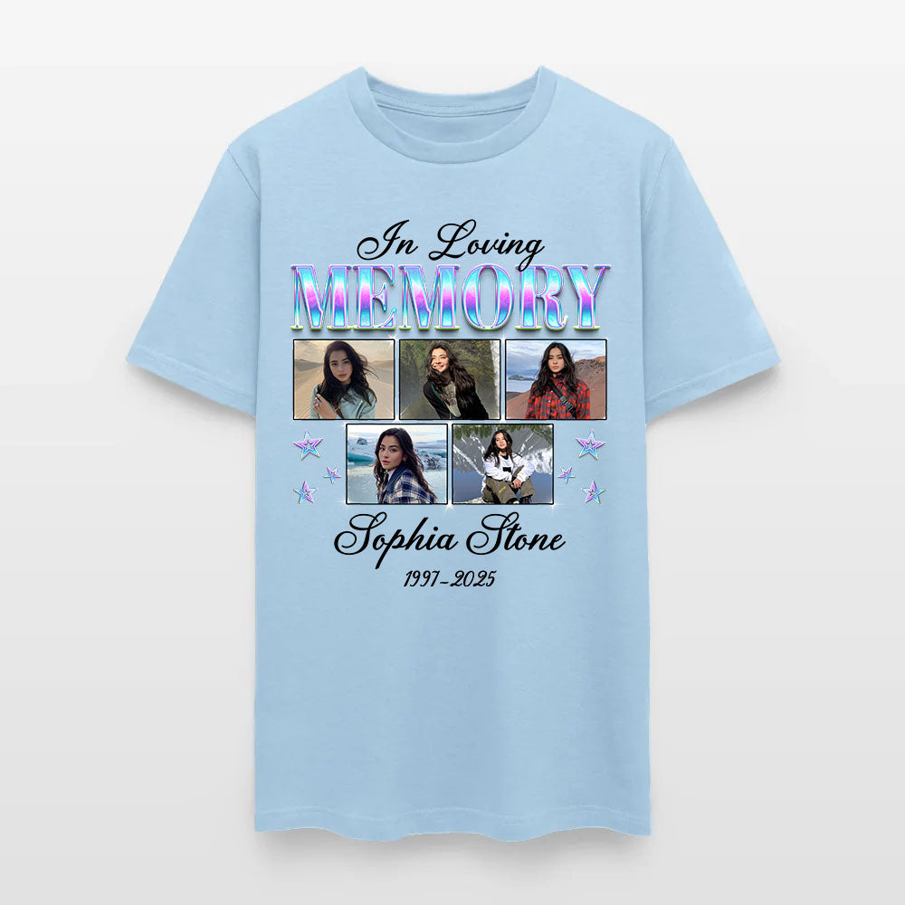 Personalized Photo In Loving Memory T-Shirt, Sympathy Gift for Loss of a Loved One T-Shirt