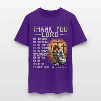 Personalized Warrior of God Thank You Lord For Your Grace T-Shirt