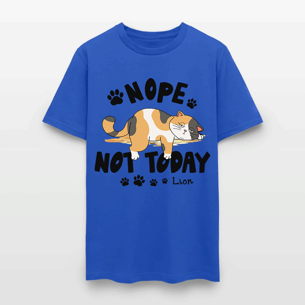 Personalized Funny Lazy Cat Nope Not Today T-Shirt