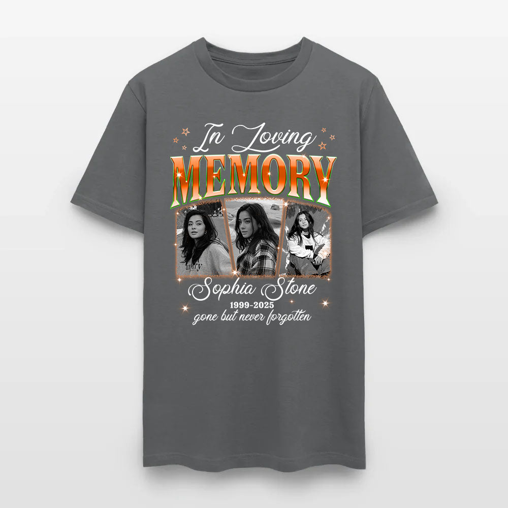 Personalized Memorial Photo In Loving Memory Gone but Never Forgotten T-Shirt