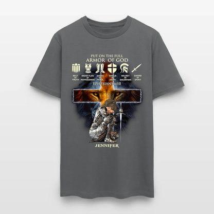Personalized Woman Warrior of God Put On The Full Armor of God Ephesians 6:10 Christian T-Shirt