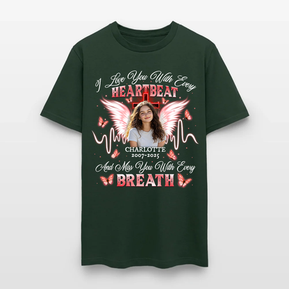 Personalized Memorial Photo I Love You With Every Heartbeat T-Shirt