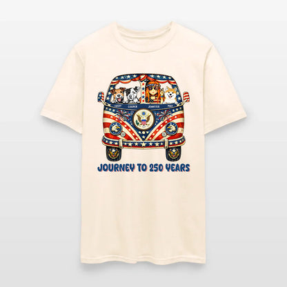 Personalized Hippie Girl Dog America 250th Anniversary Patriotic T-Shirt