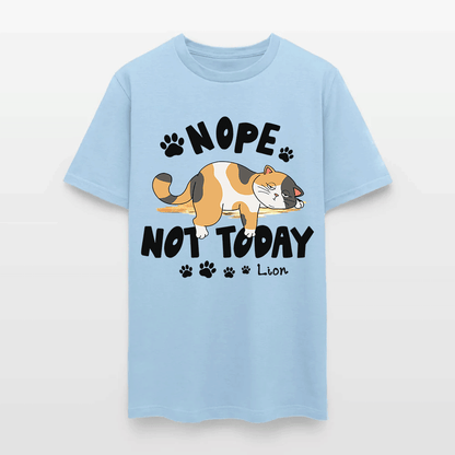 Personalized Funny Lazy Cat Nope Not Today T-Shirt
