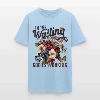 In The Waiting God Is Working Floral Faith Christian T-Shirt