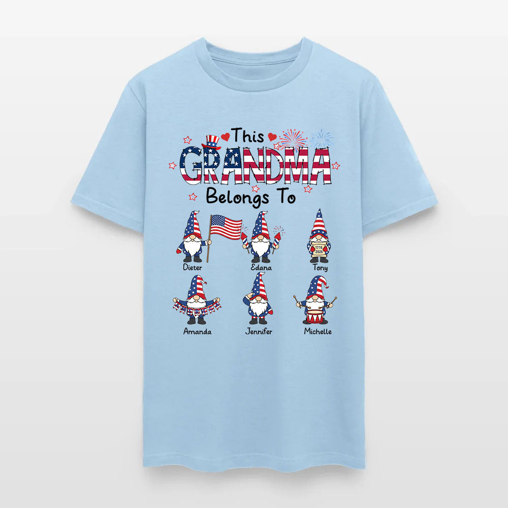 Personalized This Grandma Belongs To Patriotic Gnome America 250th Anniversary T-Shirt