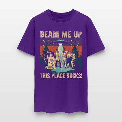 Beam Me Up This Place Sucks Sci-Fi Alien T-Shirt