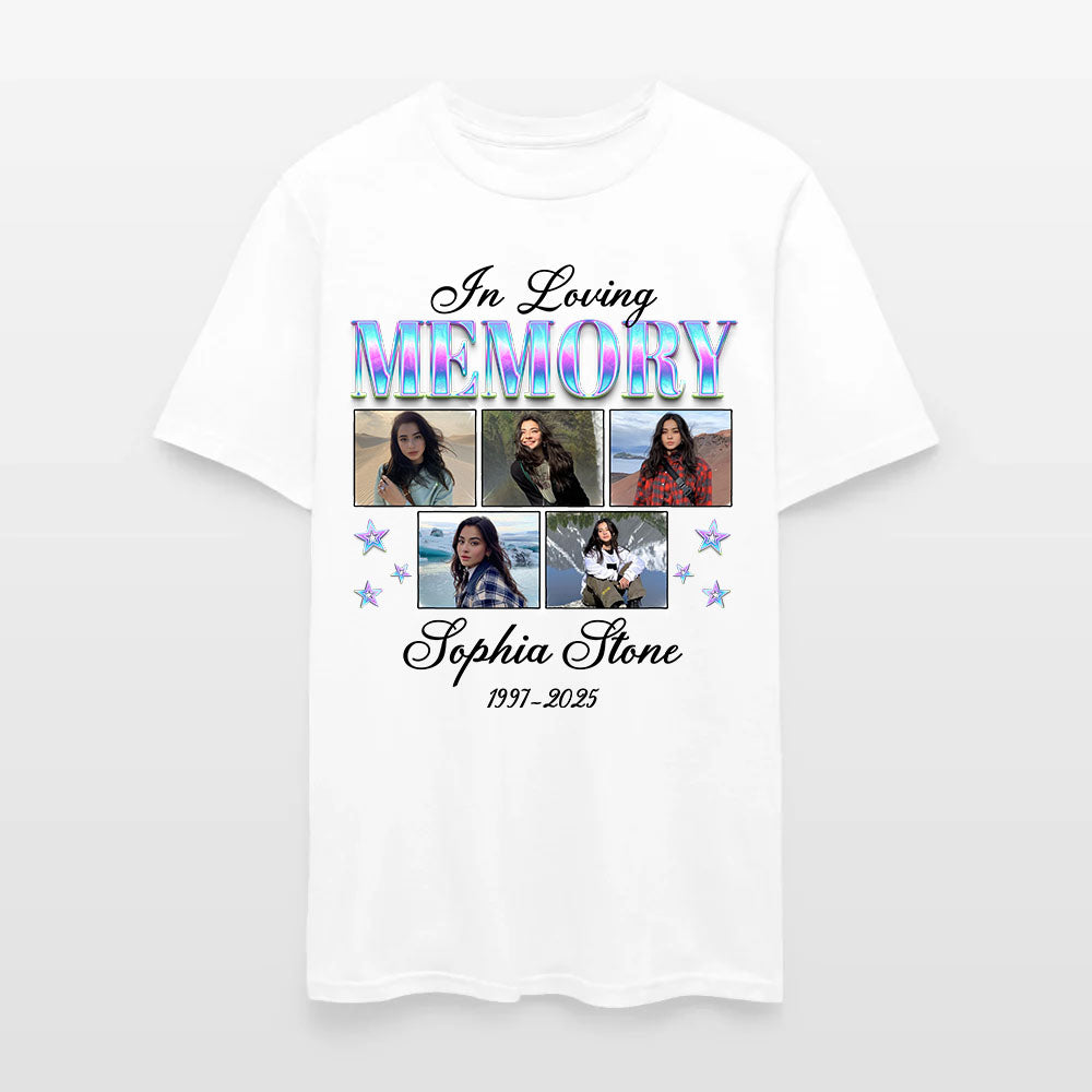 Personalized Photo In Loving Memory T-Shirt, Sympathy Gift for Loss of a Loved One T-Shirt