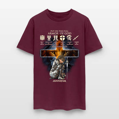 Personalized Woman Warrior of God Put On The Full Armor of God Ephesians 6:10 Christian T-Shirt