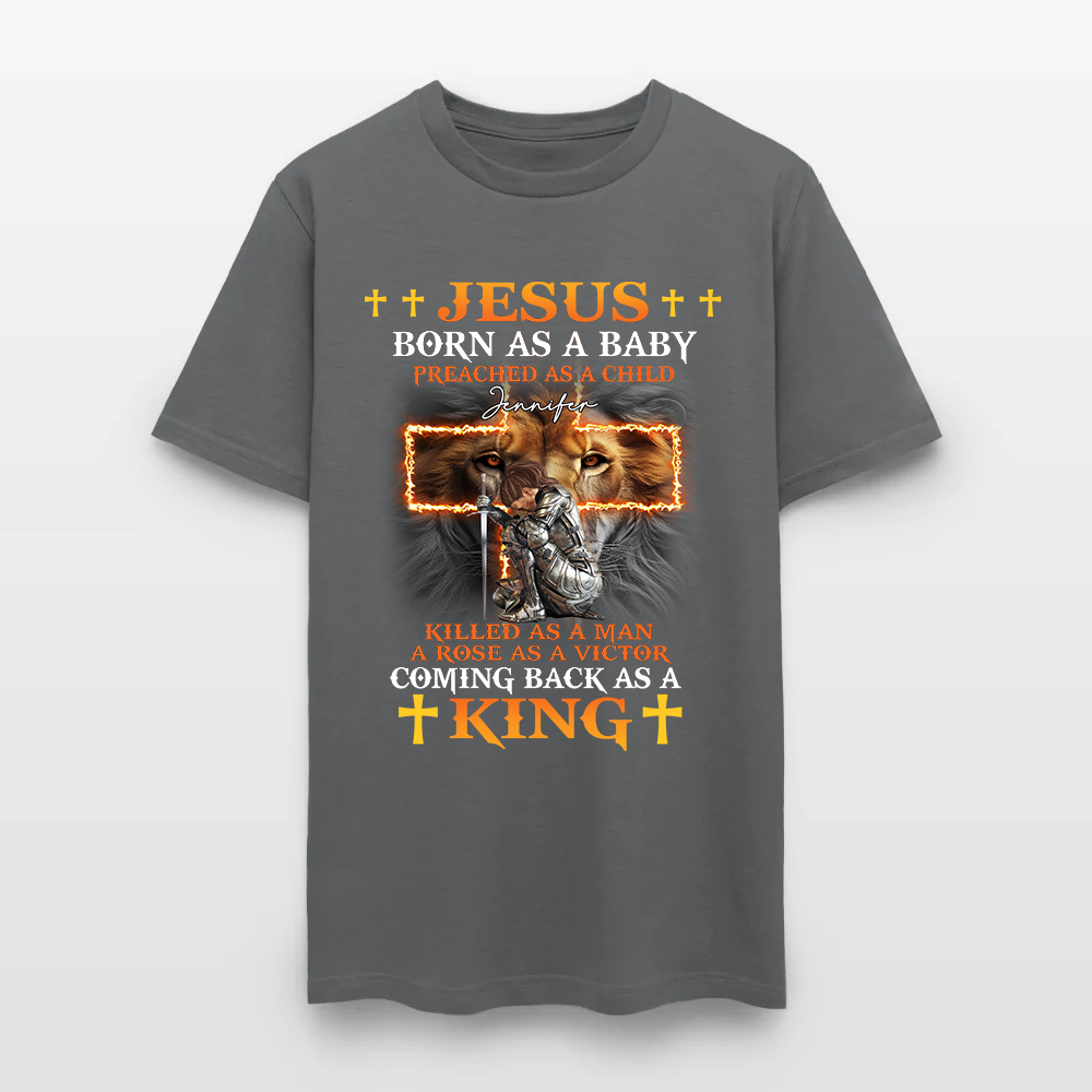 Personalized Warrior of God Jesus Born as a Baby Preached as a Child T-Shirt