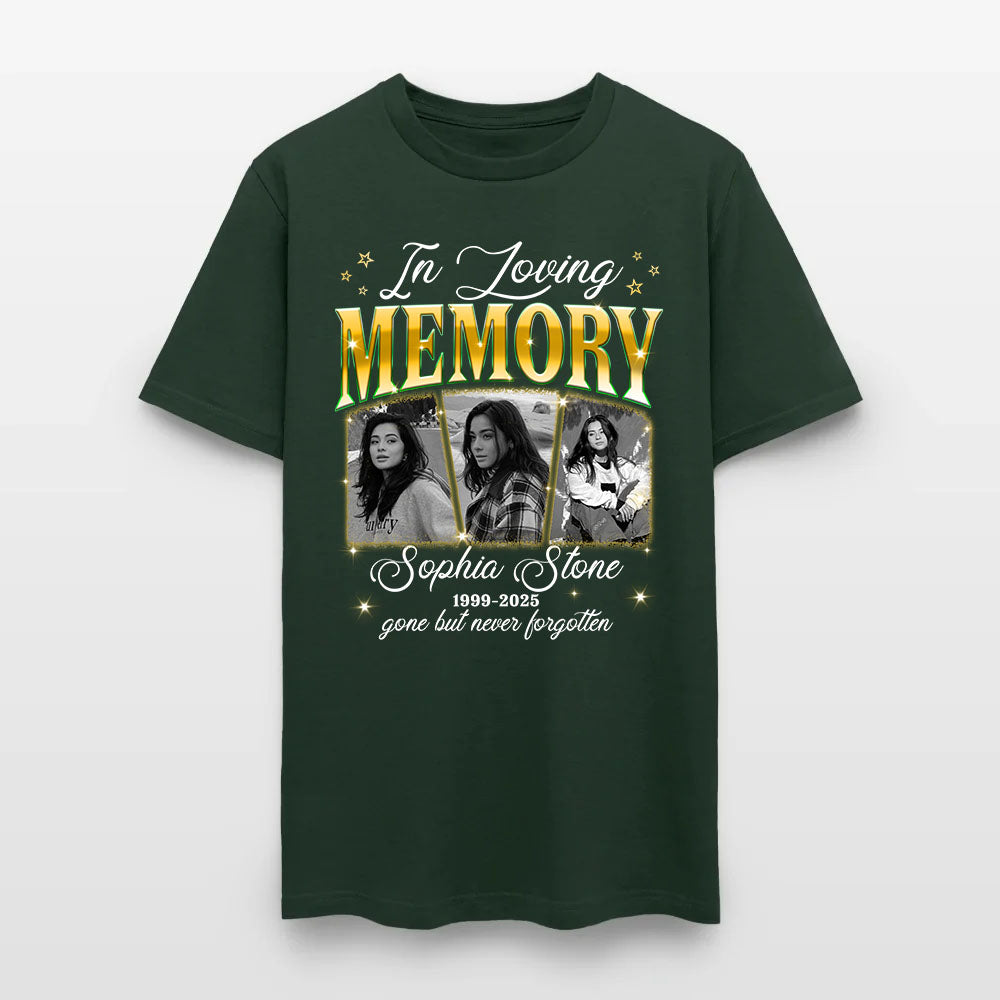 Personalized Memorial Photo In Loving Memory Gone but Never Forgotten T-Shirt