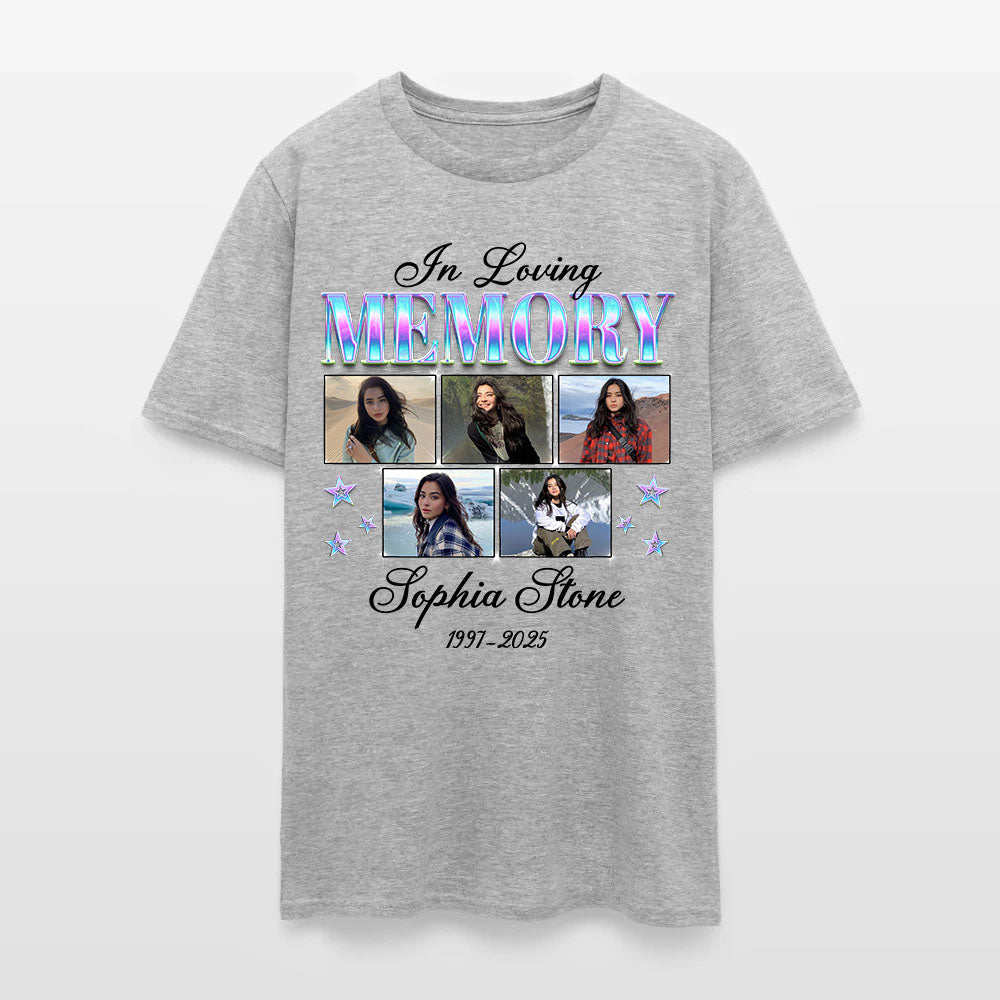 Personalized Photo In Loving Memory T-Shirt, Sympathy Gift for Loss of a Loved One T-Shirt
