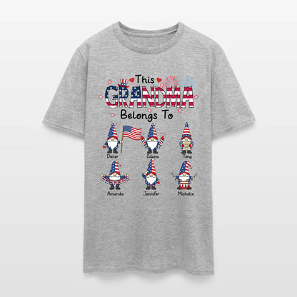 Personalized This Grandma Belongs To Patriotic Gnome America 250th Anniversary T-Shirt