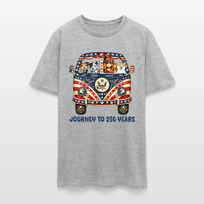 Personalized Hippie Girl Dog America 250th Anniversary Patriotic T-Shirt