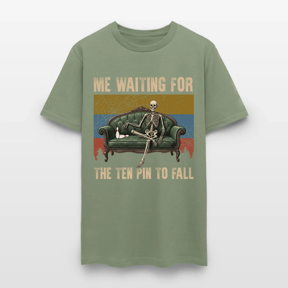 Skeleton Bowling Me Waiting for the Ten Pin to Fall T-Shirt