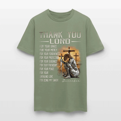 Personalized Warrior of God Thank You Lord For Your Grace T-Shirt